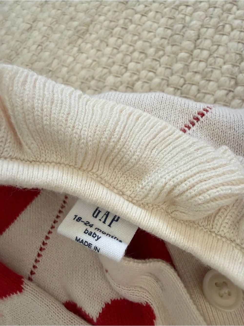 Baby Gap Knit Heart Two-Piece Set with Red Hearts